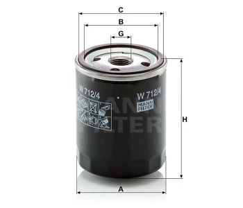 Filtr hydrauliczny, Filtr oleju  W712/4