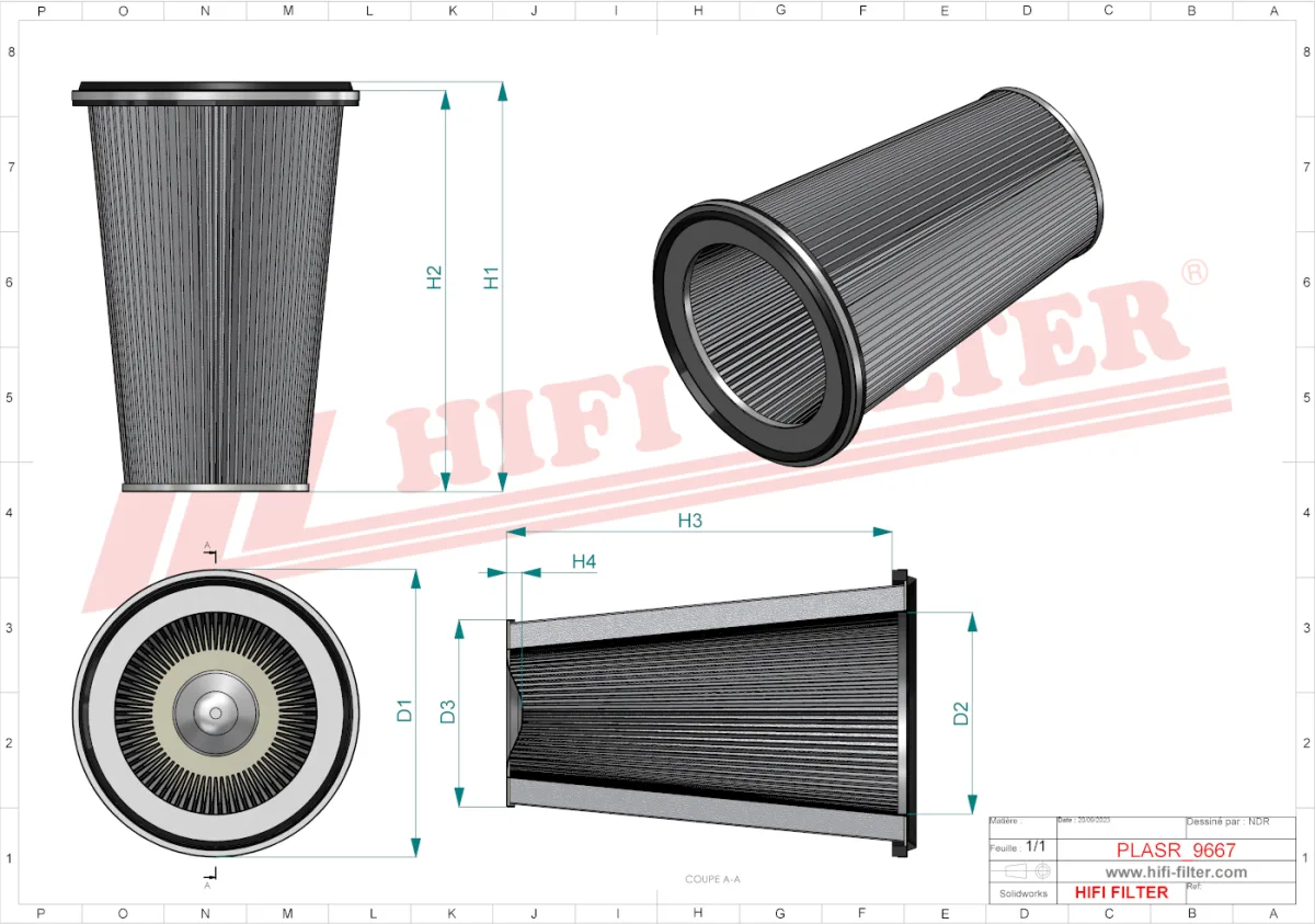 Rysunek techniczny Hifi Filter ASR966701AG040