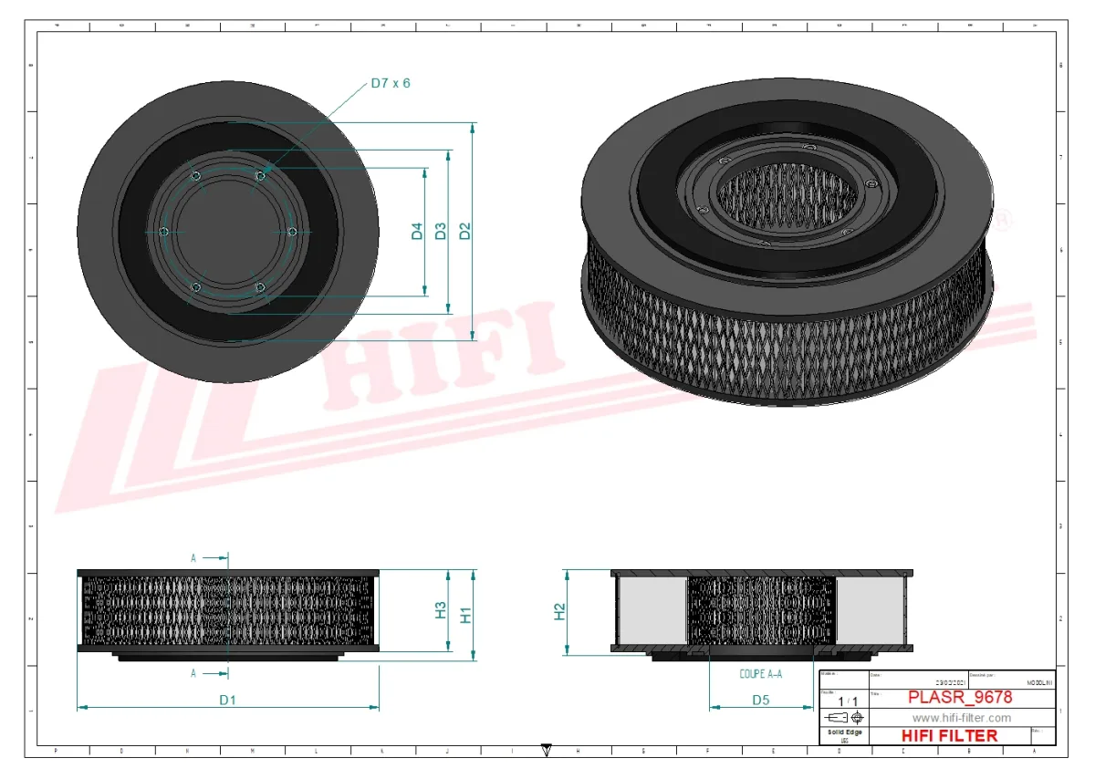 Rysunek techniczny Hifi Filter ASR967801HE001