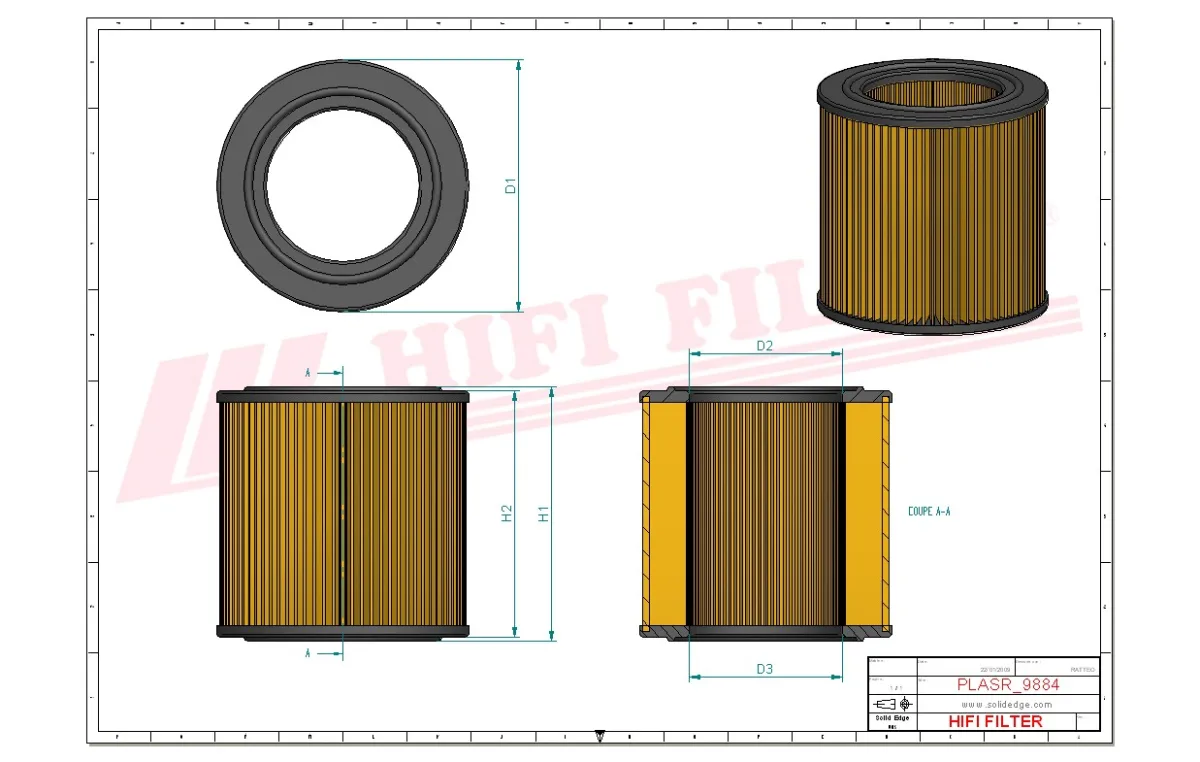 Rysunek techniczny Hifi Filter ASR988409AF004