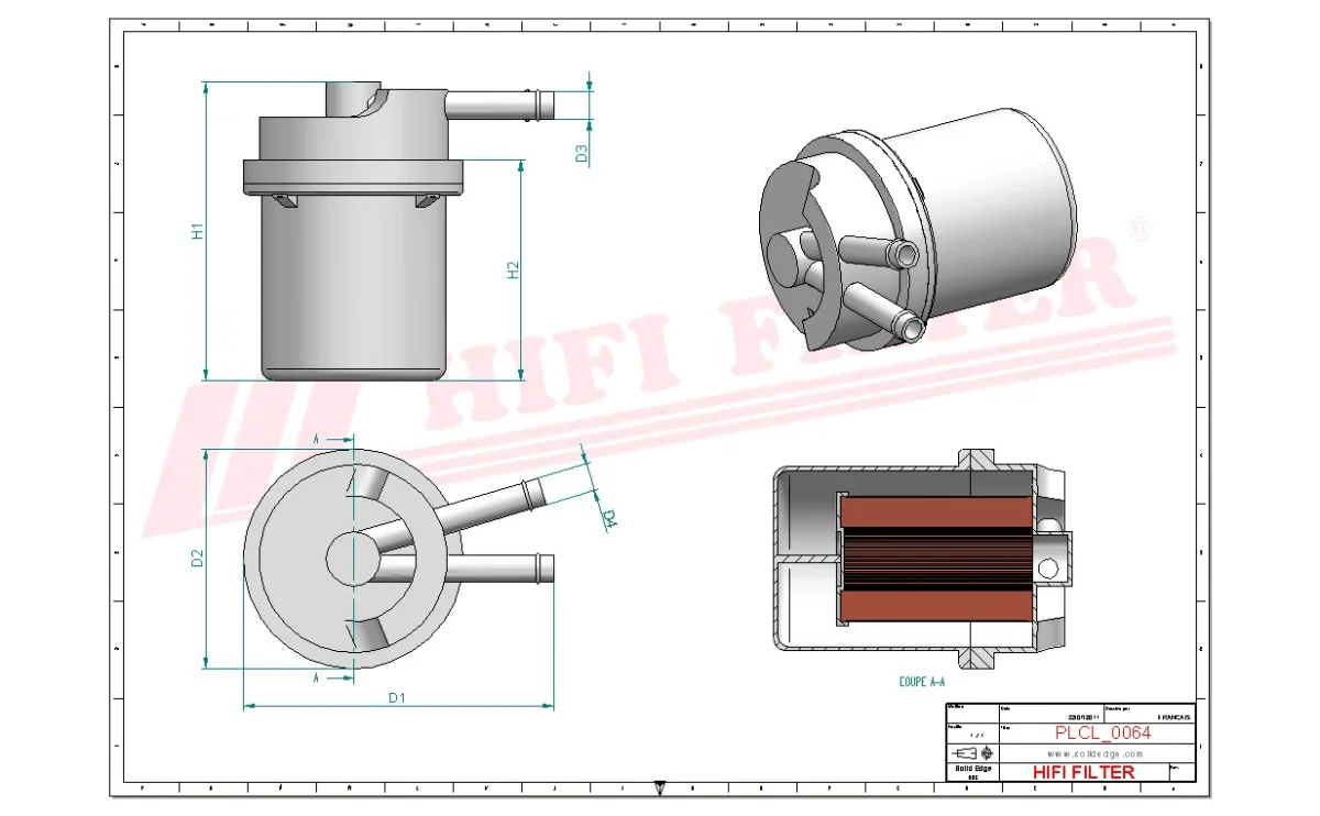Rysunek techniczny Hifi Filter BE1017