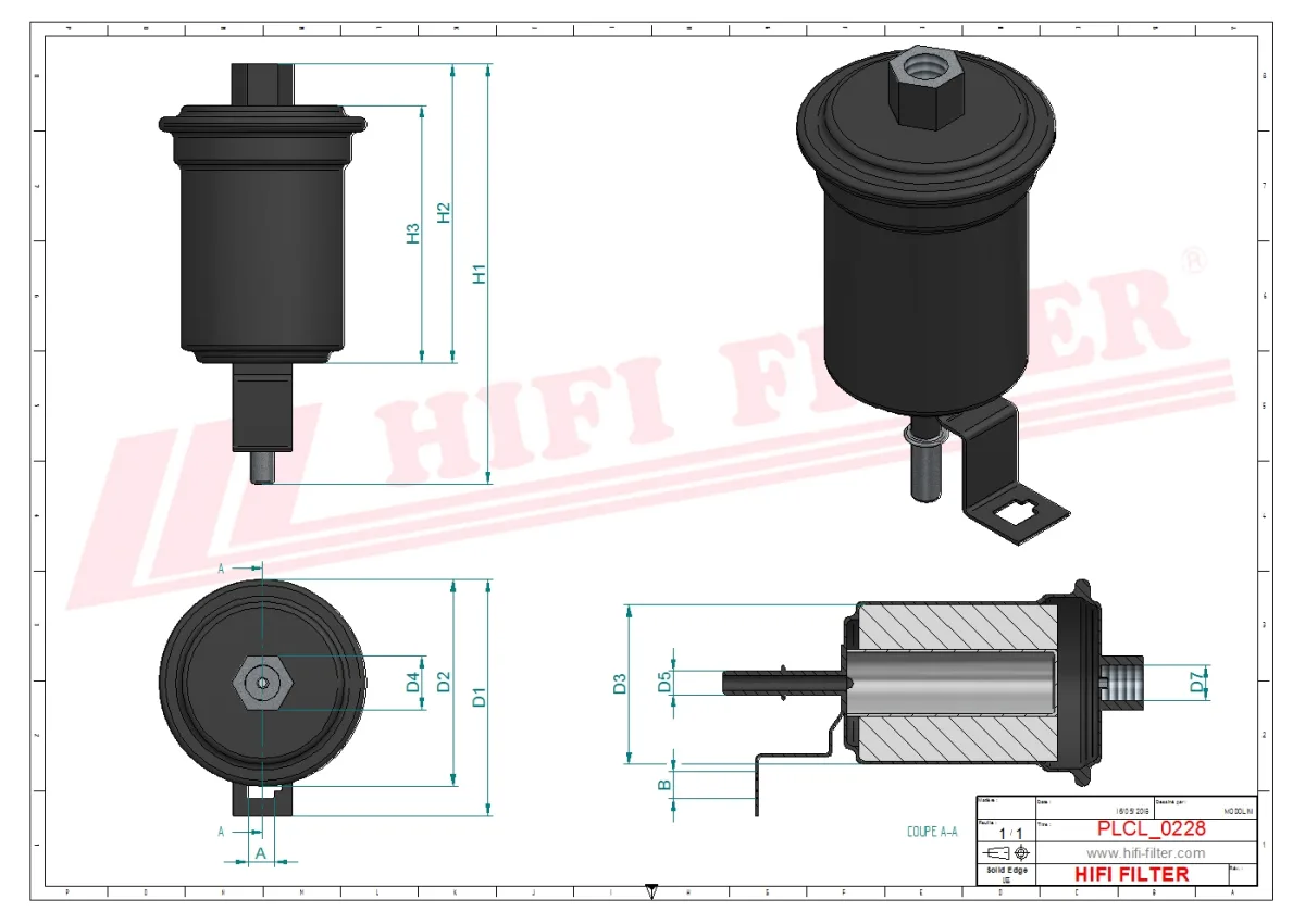 Rysunek techniczny Hifi Filter BE1027