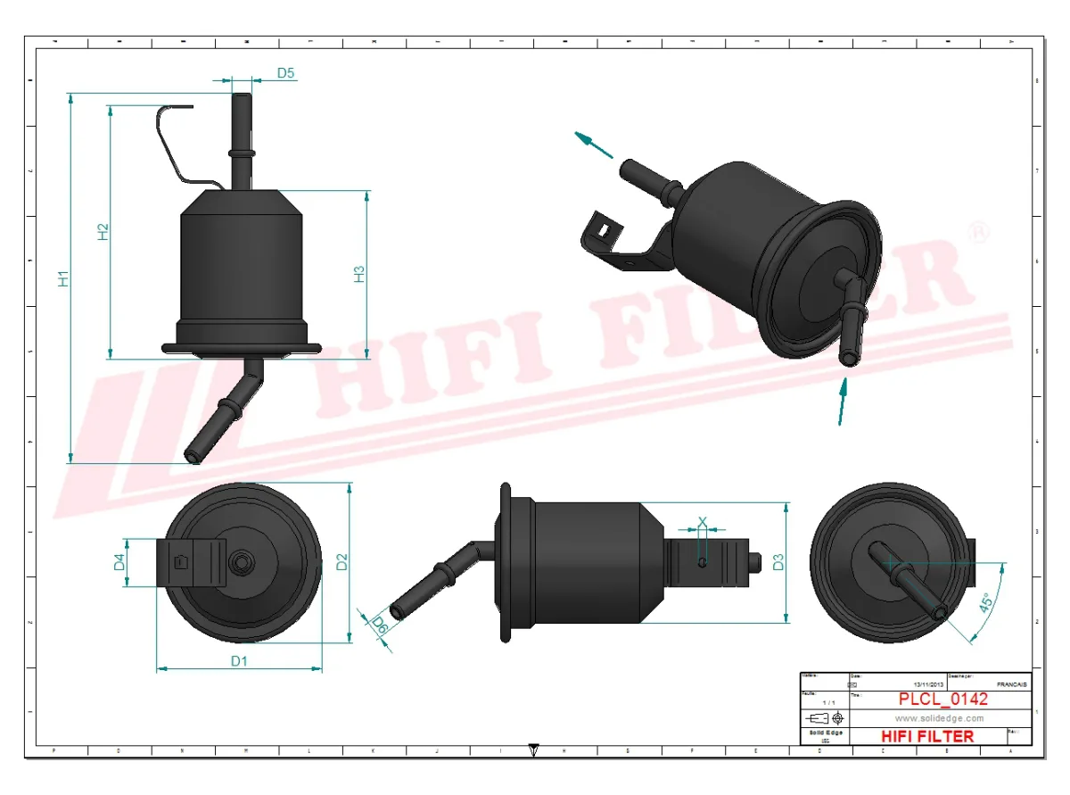 Rysunek techniczny Hifi Filter BE1038