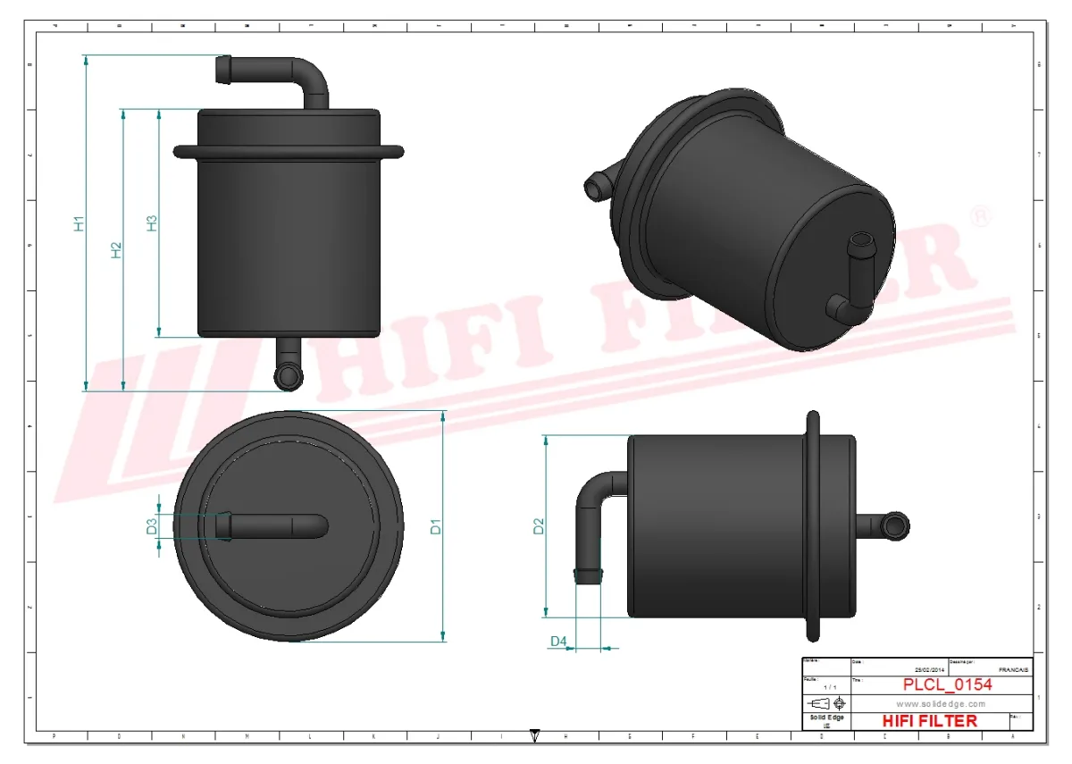 Rysunek techniczny Hifi Filter BE210