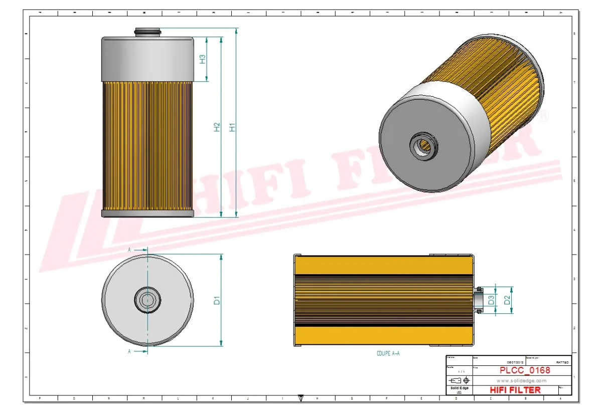Rysunek techniczny Hifi Filter BE4033