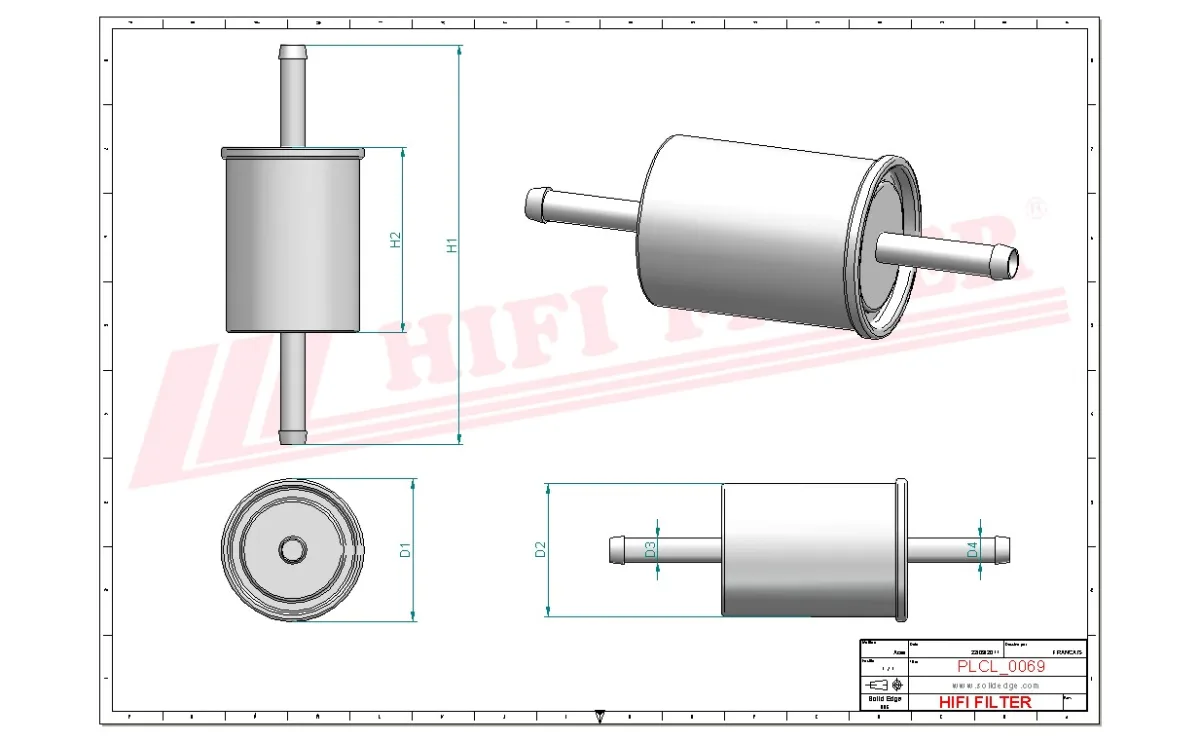 Rysunek techniczny Hifi Filter BE4042