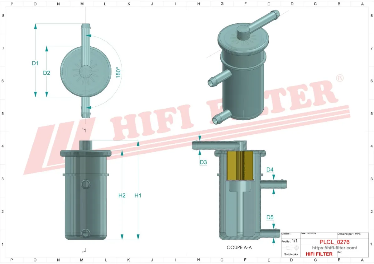 Rysunek techniczny Hifi Filter BE4066
