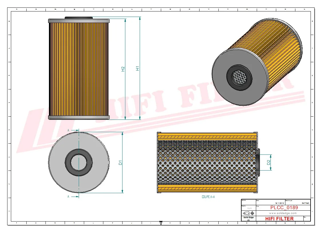 Rysunek techniczny Hifi Filter BE5503