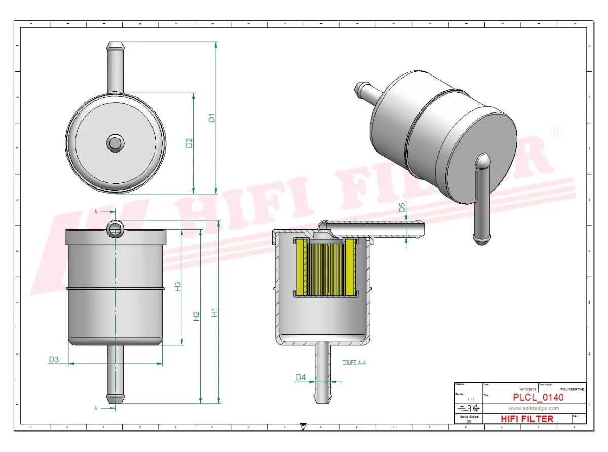 Rysunek techniczny Hifi Filter BE6231