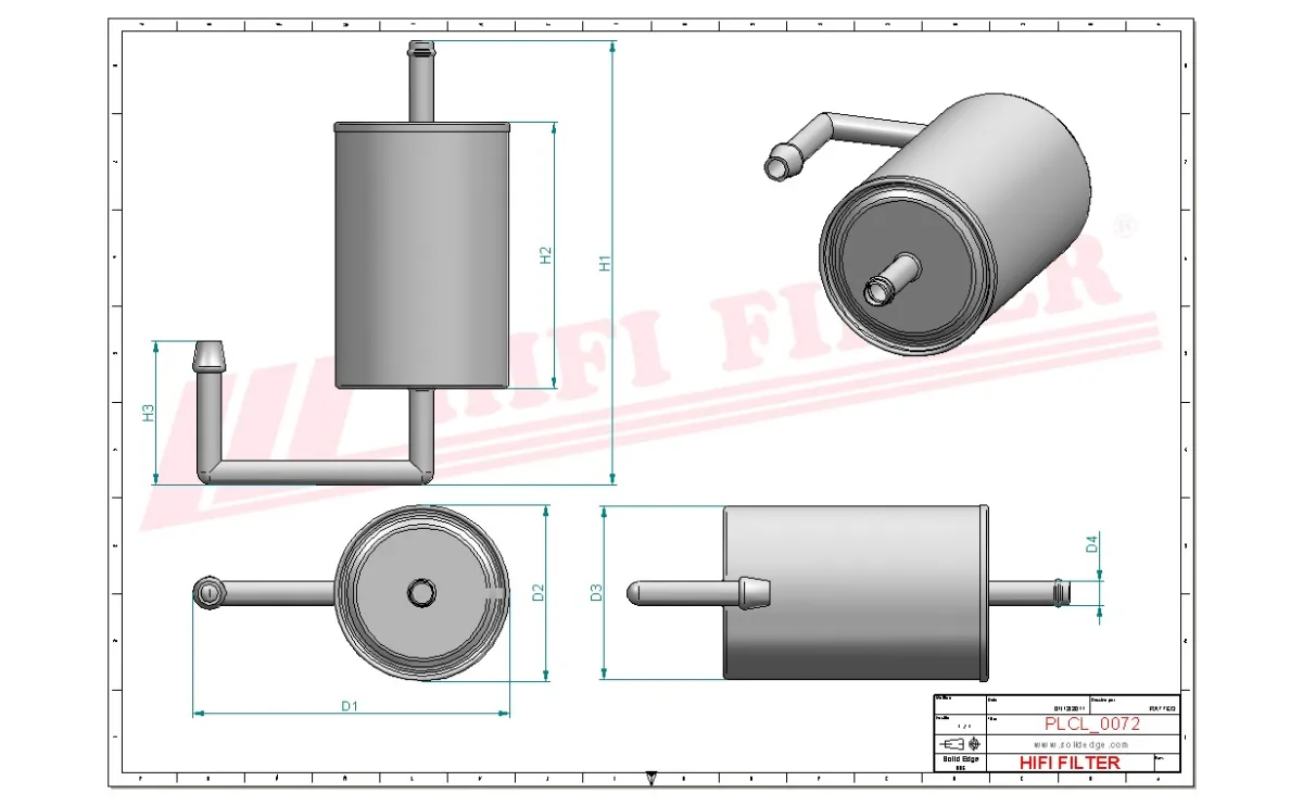 Rysunek techniczny Hifi Filter BE8825