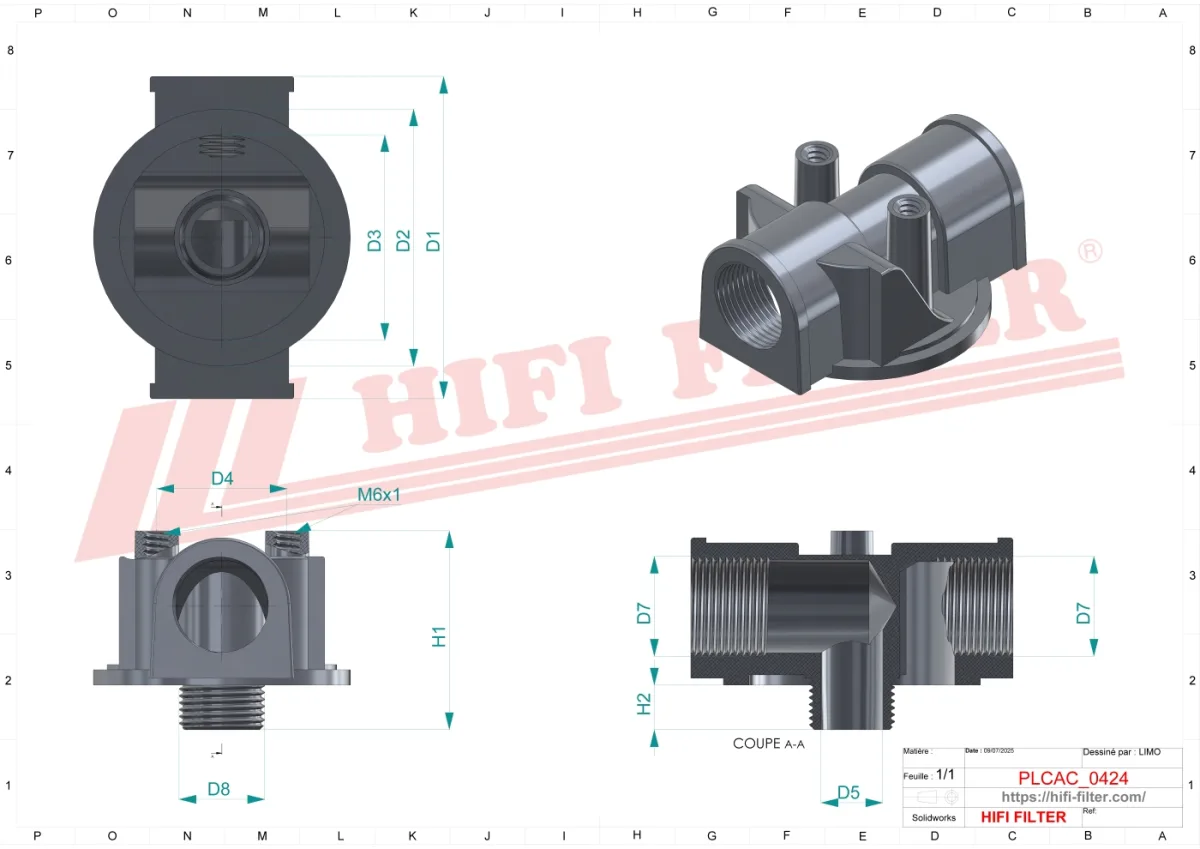 Rysunek techniczny Hifi Filter DAR11132Z