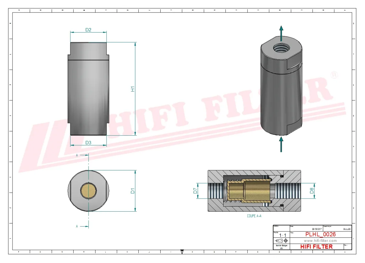 Rysunek techniczny Hifi Filter EK9052V-10