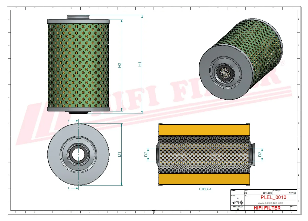 Rysunek techniczny Hifi Filter EL15191