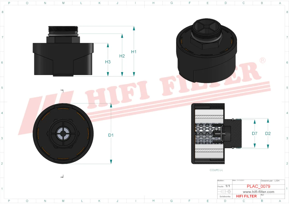 Rysunek techniczny Hifi Filter FS334