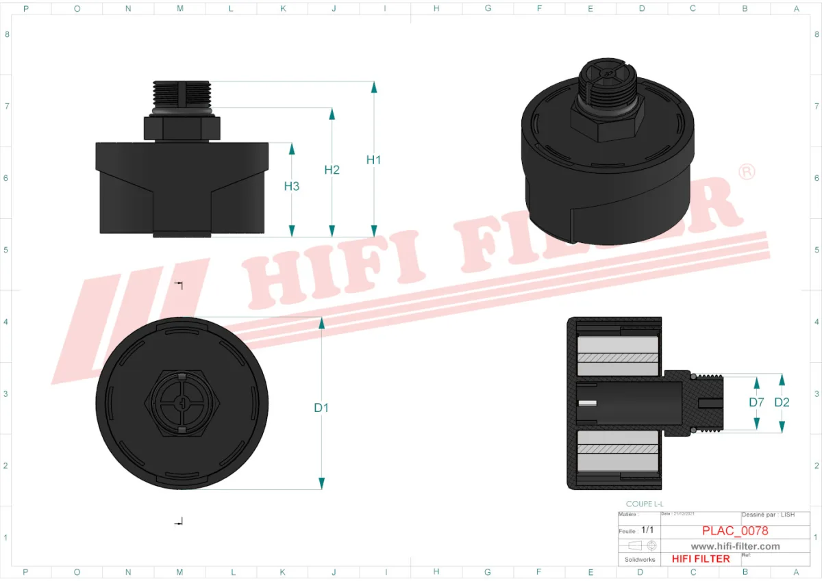 Rysunek techniczny Hifi Filter FS342