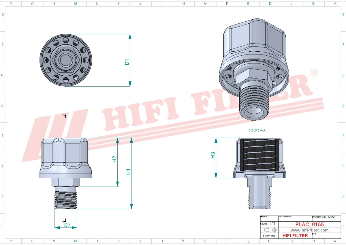 Rysunek techniczny Hifi Filter FS466