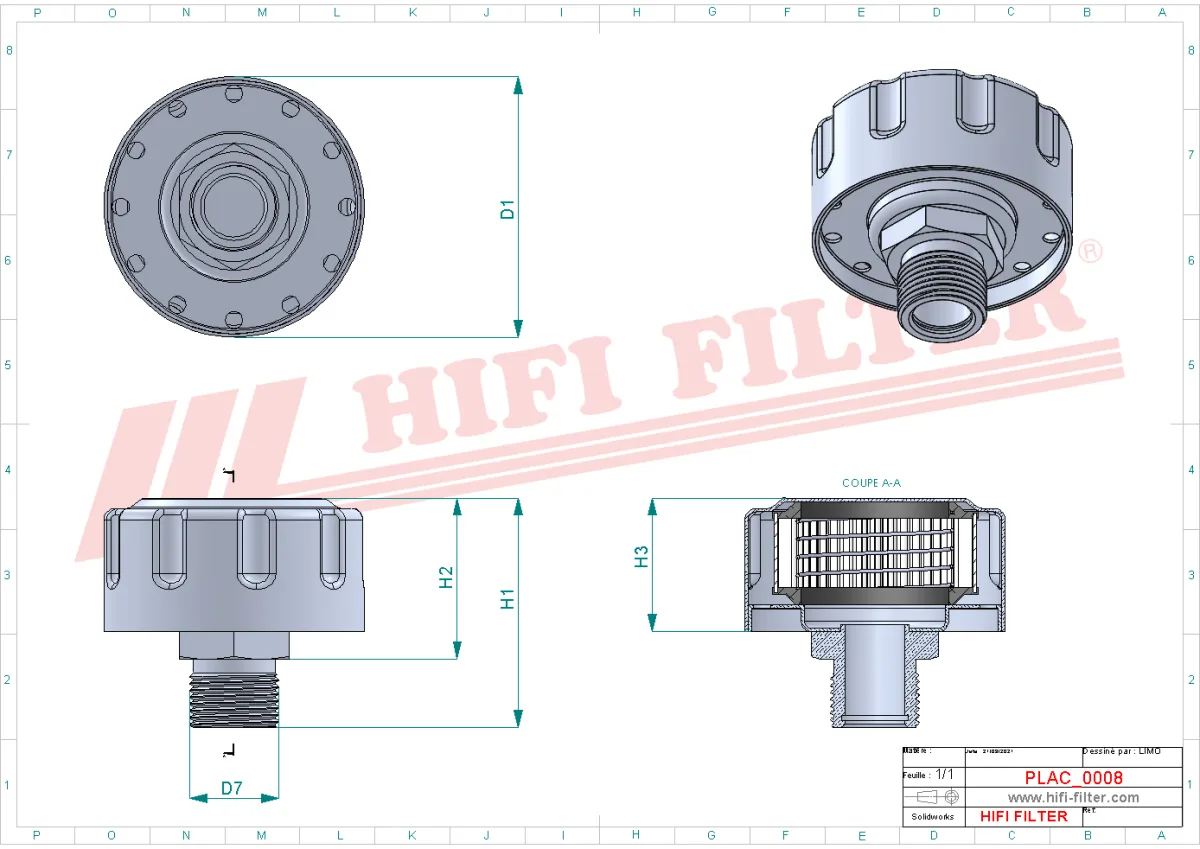 Rysunek techniczny Hifi Filter FS603