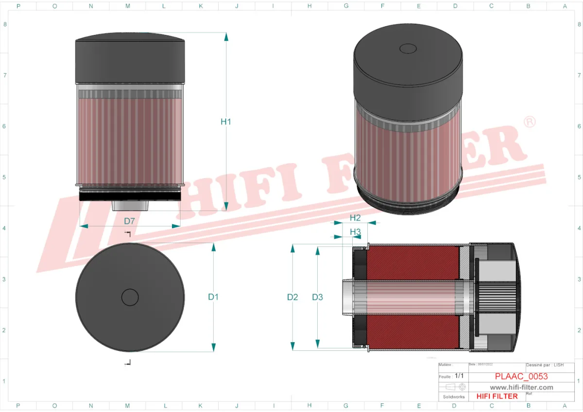 Rysunek techniczny Hifi Filter FSR509