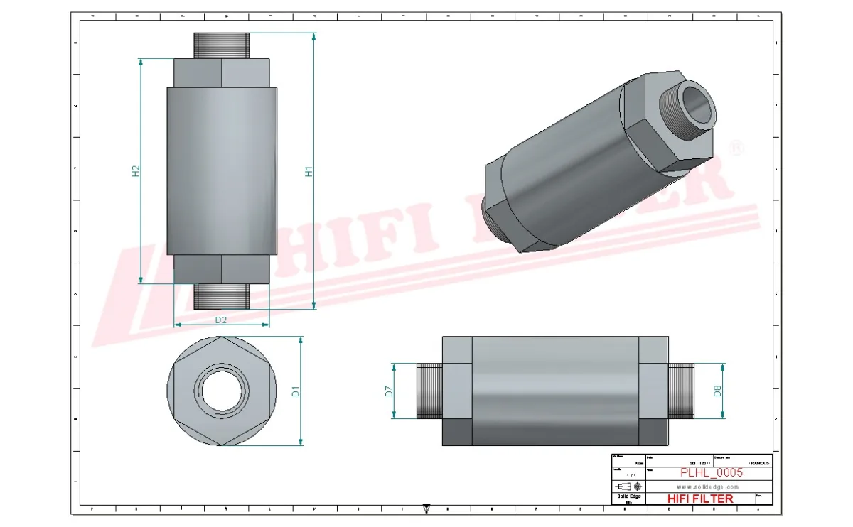 Rysunek techniczny Hifi Filter HD081-111