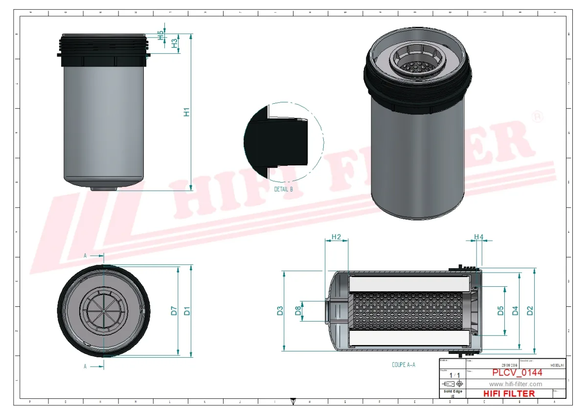 Rysunek techniczny Hifi Filter HFRSN40670