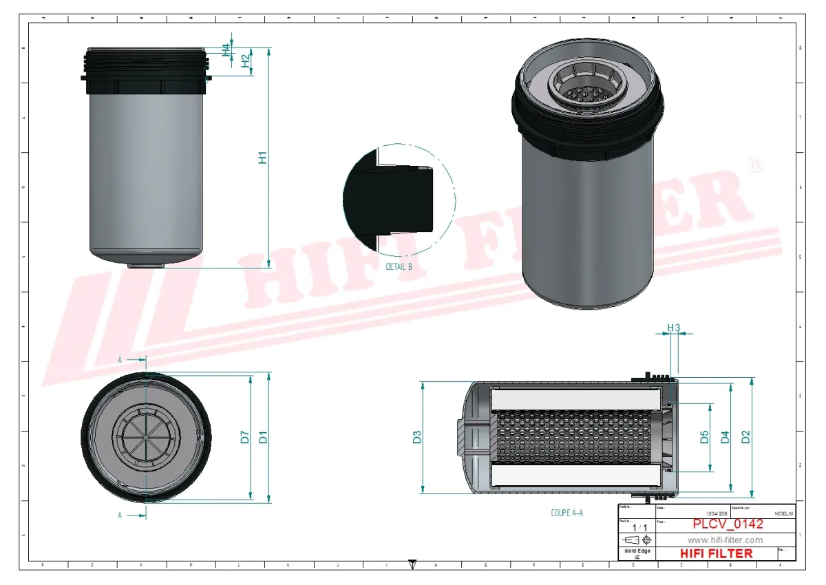 Rysunek techniczny Hifi Filter HFRSN40671