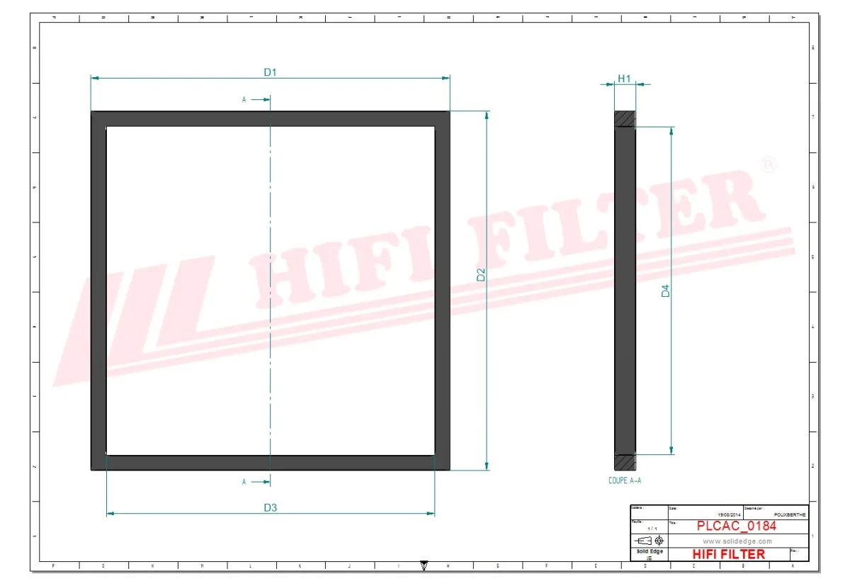Rysunek techniczny Hifi Filter JSP1002