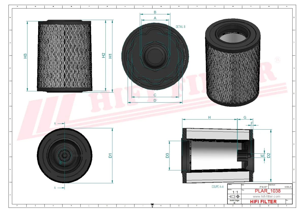 Rysunek techniczny Hifi Filter KA16902