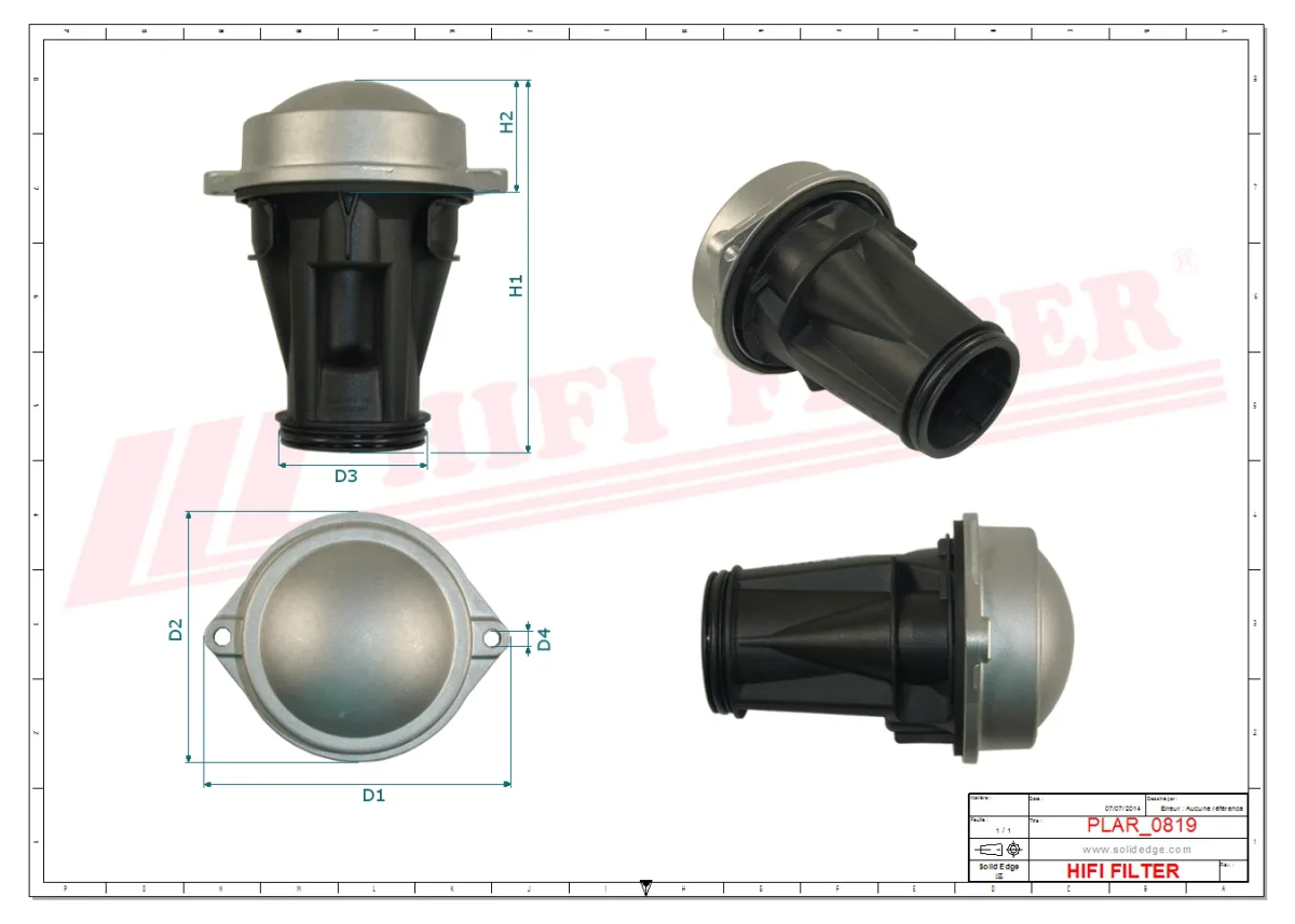 Rysunek techniczny Hifi Filter KAO5005