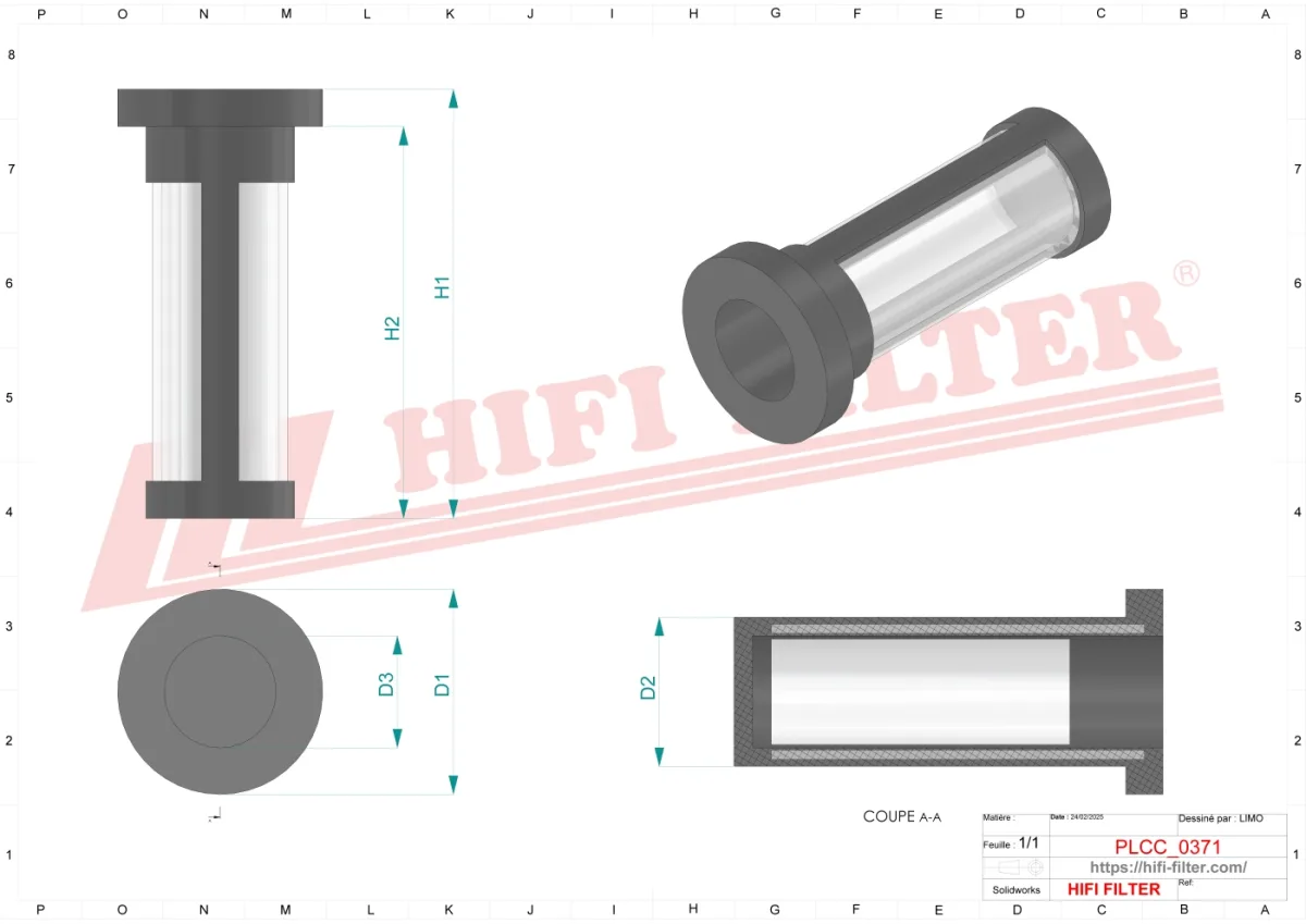 Rysunek techniczny Hifi Filter KD30067