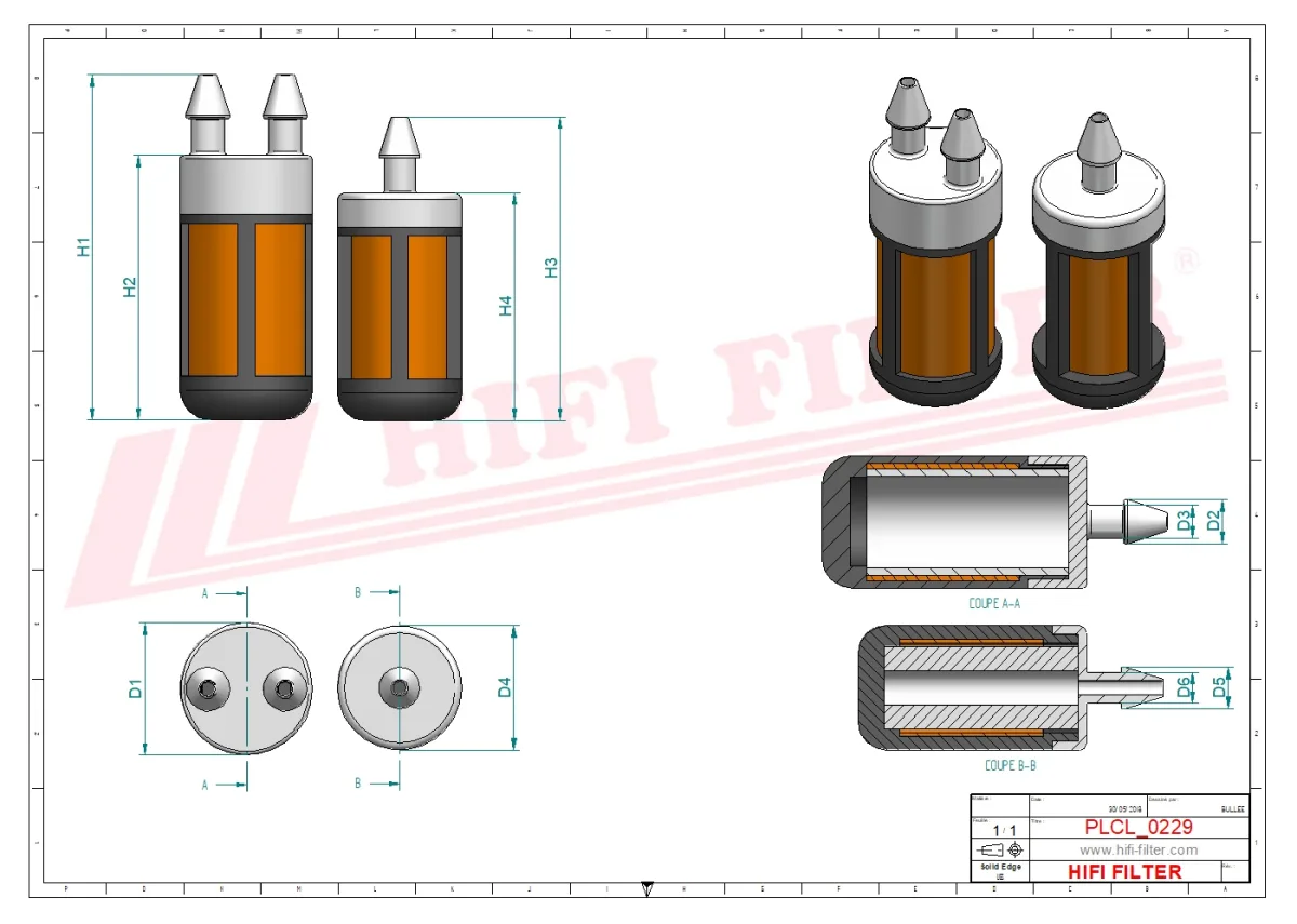 Rysunek techniczny Hifi Filter KE4064