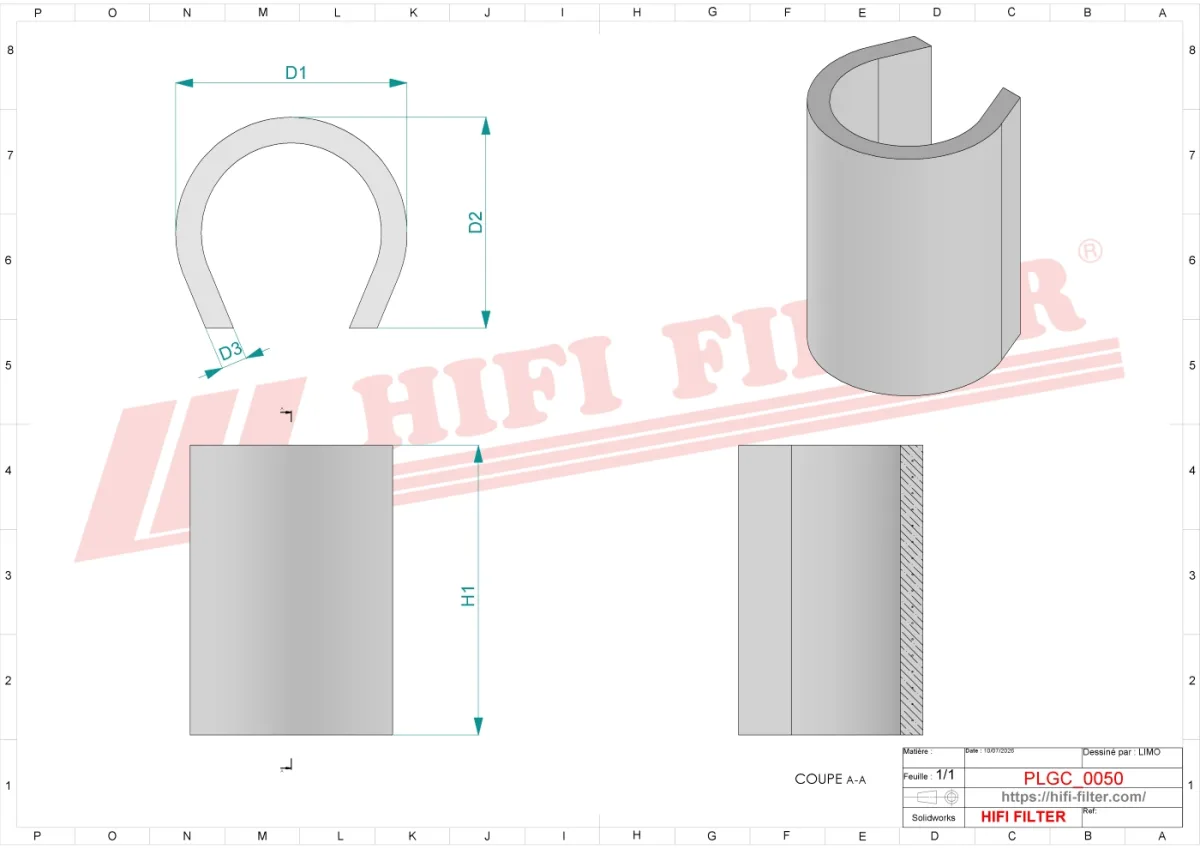 Rysunek techniczny Hifi Filter KG6066