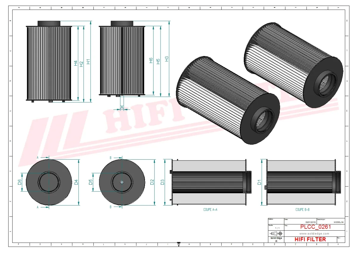 Rysunek techniczny Hifi Filter KN70346
