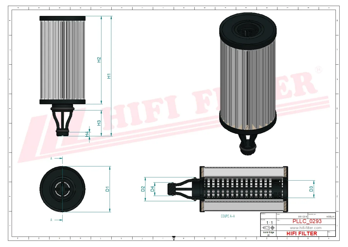 Rysunek techniczny Hifi Filter KO8049