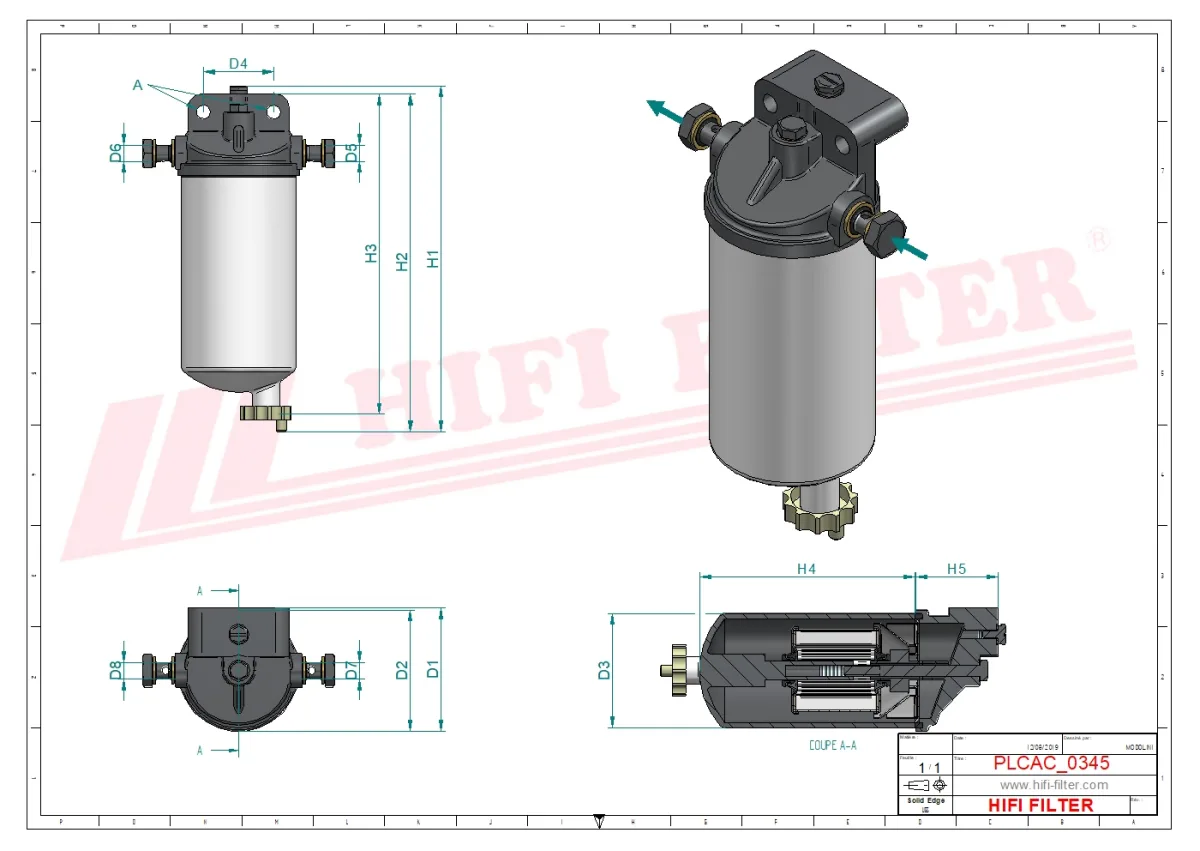 Rysunek techniczny Hifi Filter MO1007