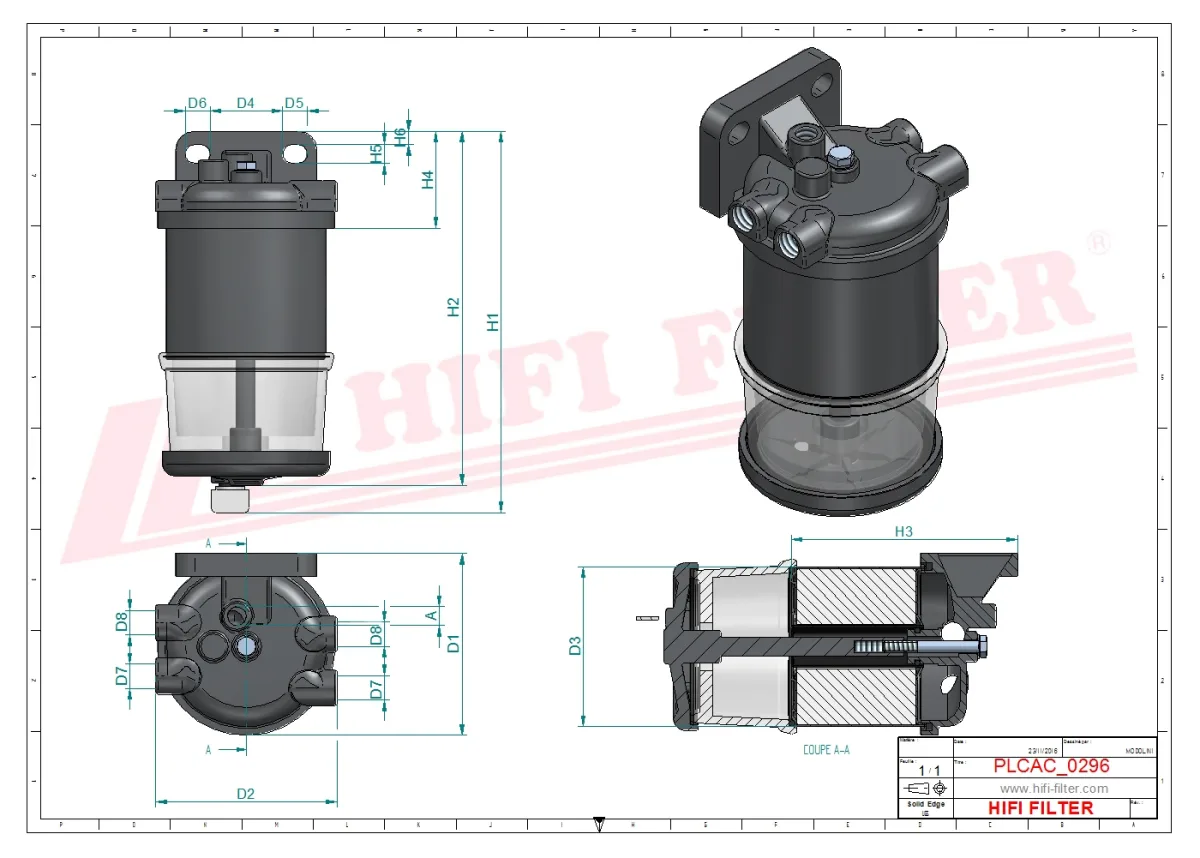 Rysunek techniczny Hifi Filter MO1024