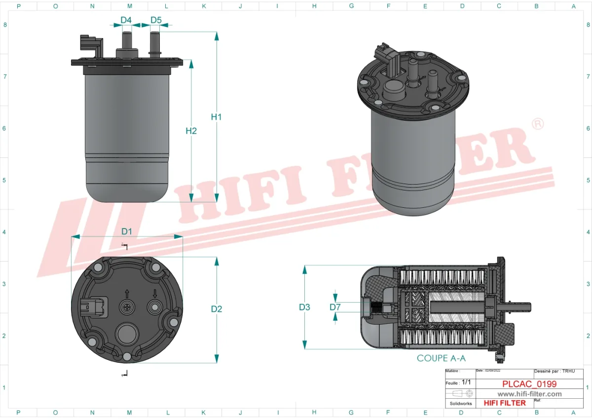 Rysunek techniczny Hifi Filter MO1171