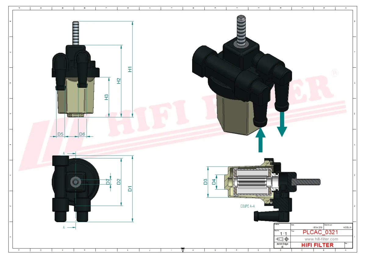 Rysunek techniczny Hifi Filter MO1518
