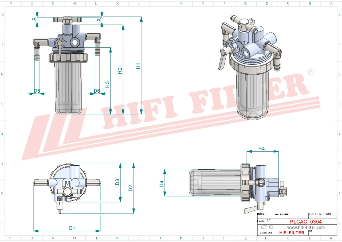 Rysunek techniczny Hifi Filter MO1521