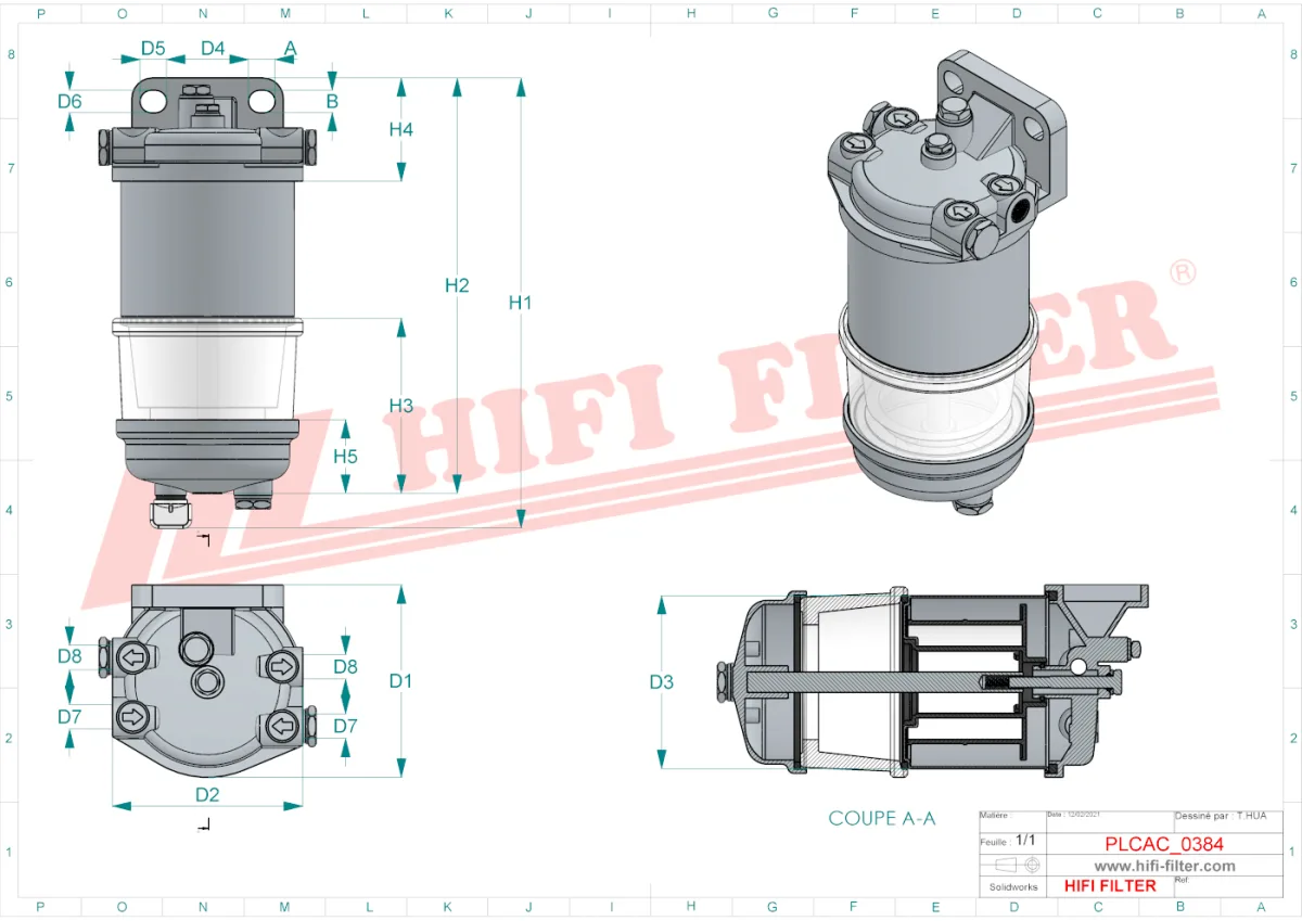 Rysunek techniczny Hifi Filter MO1614