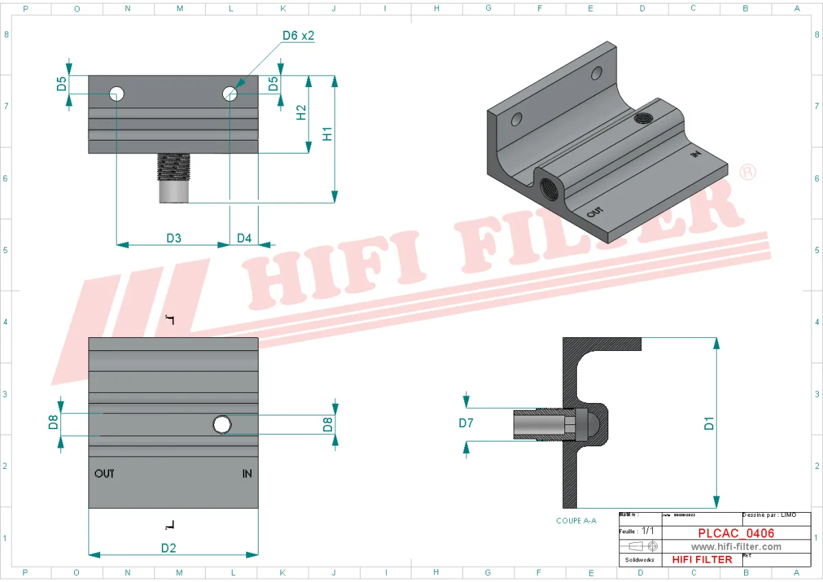 Rysunek techniczny Hifi Filter MO2604