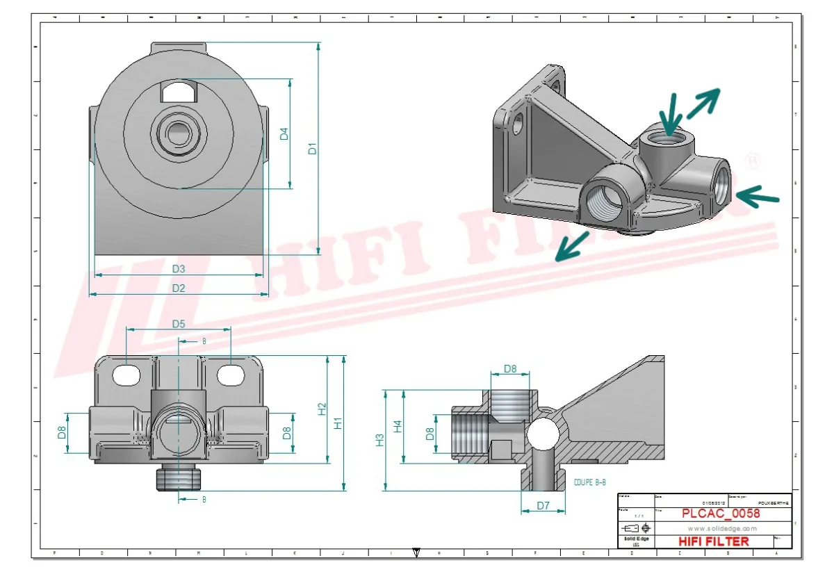 Rysunek techniczny Hifi Filter MO2901
