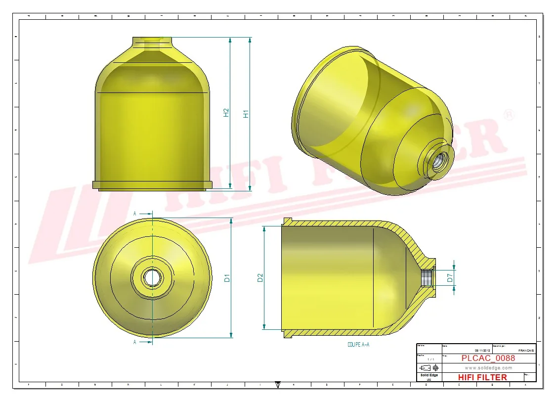 Rysunek techniczny Hifi Filter MO3103