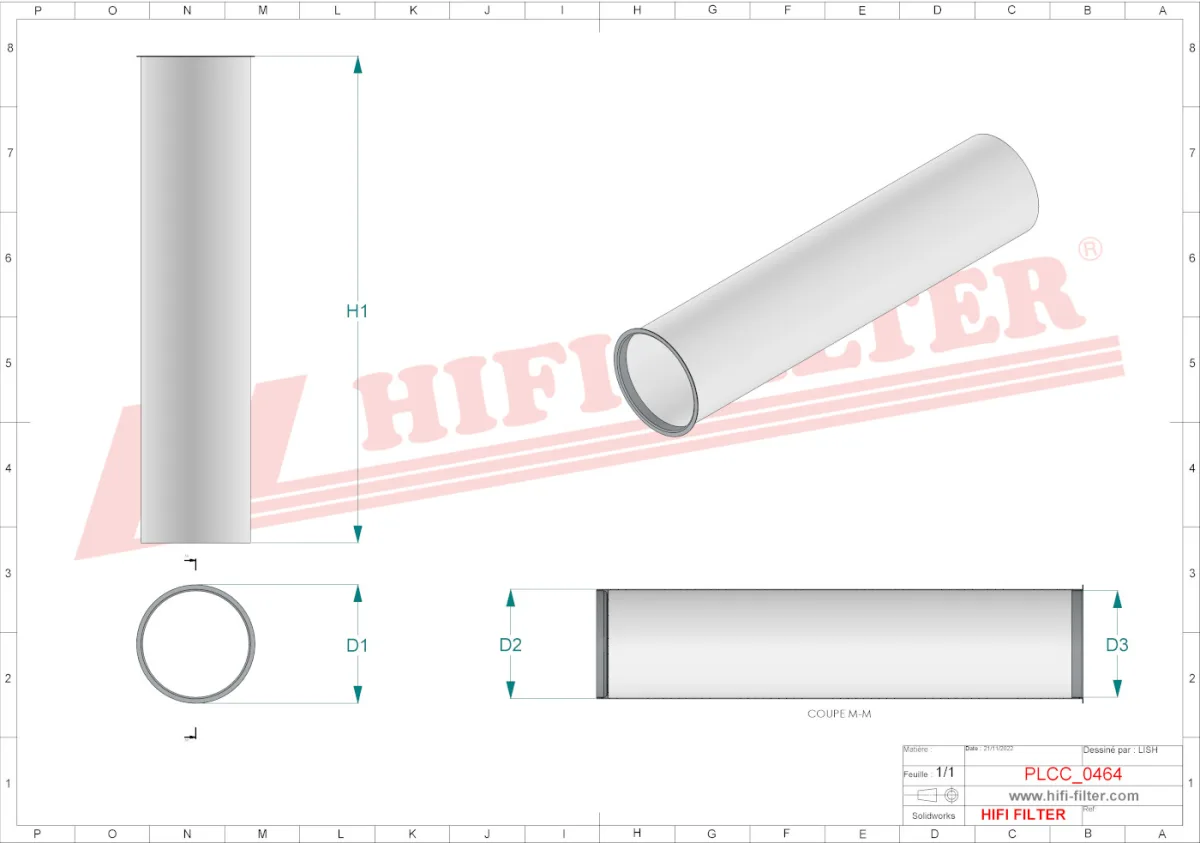 Rysunek techniczny Hifi Filter MO7040