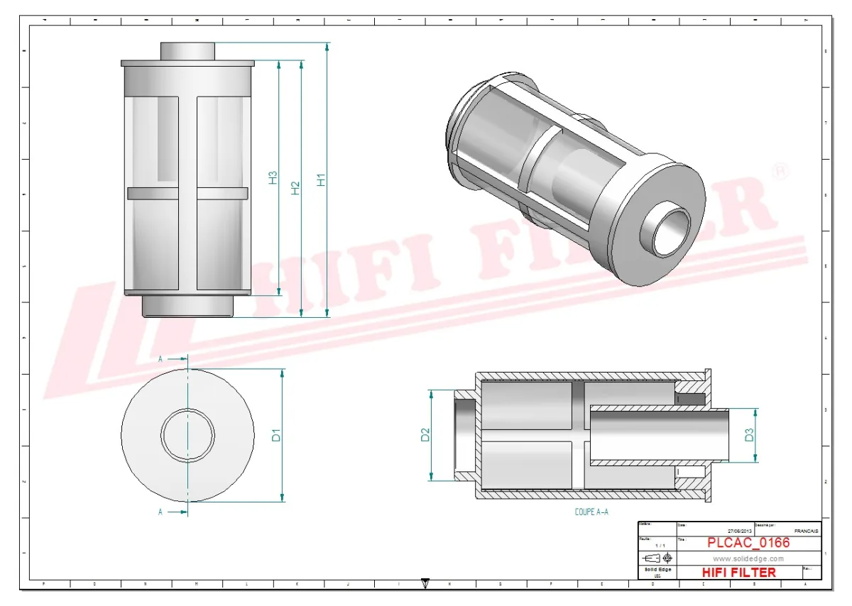 Rysunek techniczny Hifi Filter MO7410
