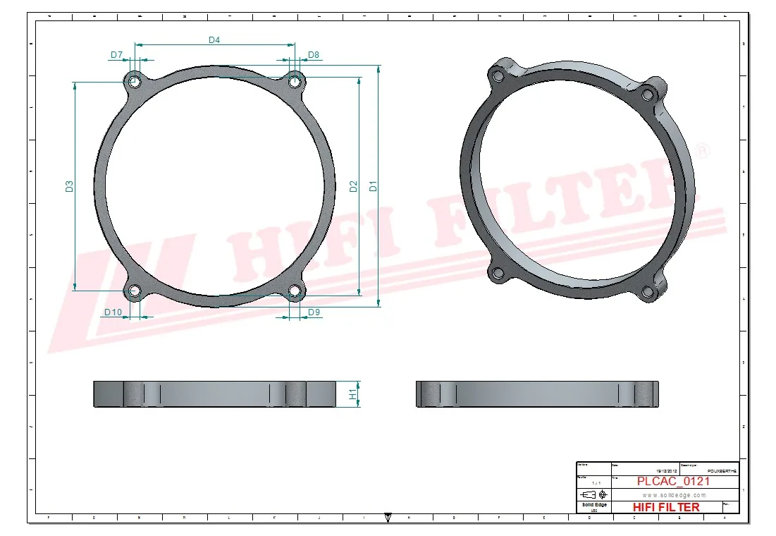 Rysunek techniczny Hifi Filter MO9652