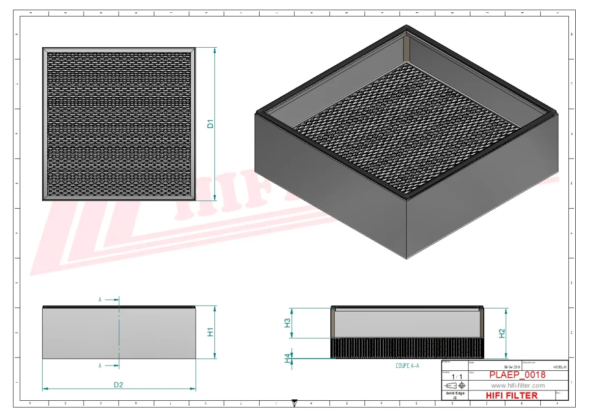 Rysunek techniczny Hifi Filter NA47272-H13A06