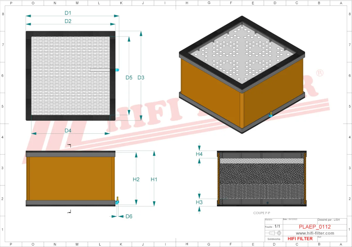Rysunek techniczny Hifi Filter NA5575H13CAG