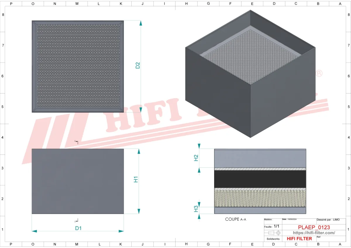 Rysunek techniczny Hifi Filter NA5792H14CAG