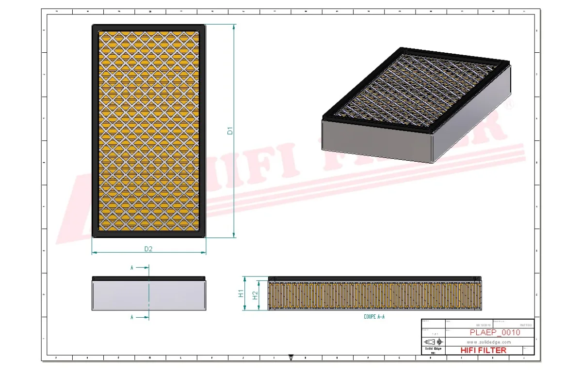 Rysunek techniczny Hifi Filter NA73813-H13B09