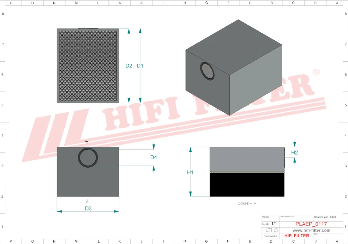 Rysunek techniczny Hifi Filter NN5745GTDP